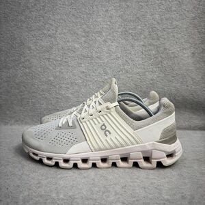 On Running Athletic Shoes in Gray and White